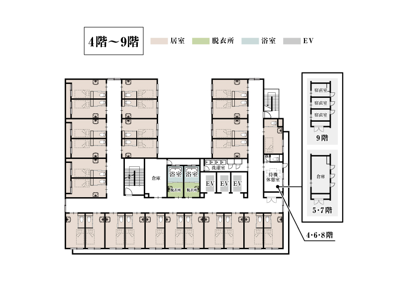ドクターサンゴ天王寺4~9階間取り図